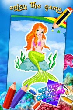 Princess Mermaid Coloring Game游戏截图2