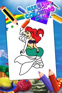 Princess Mermaid Coloring Game游戏截图1