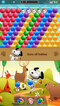 Snoopy Pop Rescue - Bubble Birds Shooter游戏截图1