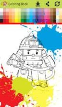 Coloring book : Robot Car Police游戏截图1