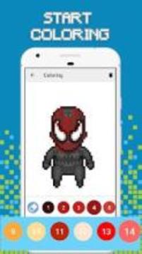 SuperPixel – Hero Coloring by Number游戏截图4