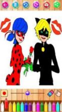 coloring ladybug et chat noir miraculou游戏截图2