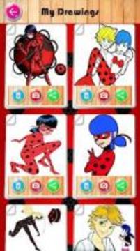 coloring ladybug et chat noir miraculou游戏截图1