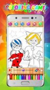 coloring ladybug et chat noir miraculou游戏截图3