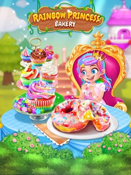 Rainbow Princess Bakery - Make Cupcake & Donut游戏截图4