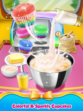 Rainbow Princess Bakery - Make Cupcake & Donut游戏截图2