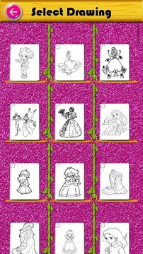 Learn to color Princesses游戏截图1