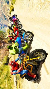 Superheroes Downhill Bike Race游戏截图3