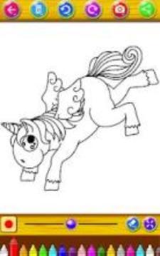 Coloring Little Unicorn Games游戏截图2