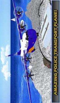 US Police Airplane Cop Dog Transporter Games Free游戏截图3