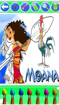 moana coloring the moana princess vaian游戏截图3