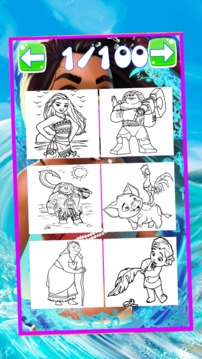 moana coloring the moana princess vaian游戏截图5