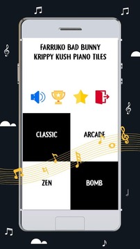 Farruko Bad Bunny Krippy Kush Piano Tiles游戏截图3