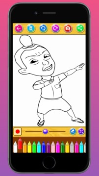 Coloring Book for Cartoon Upin Ipin游戏截图2