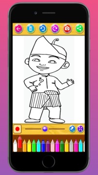 Coloring Book for Cartoon Upin Ipin游戏截图3