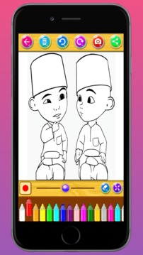 Coloring Book for Cartoon Upin Ipin游戏截图4