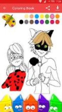 Coloring pages for Ladybug and Cat Noir游戏截图4