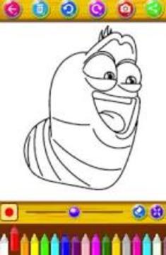 Coloring pages Larva worm games free游戏截图2