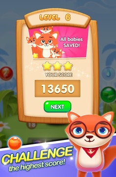 Bubble Shooter: Fox Rescue游戏截图2