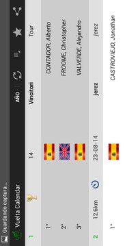 Vuelta西班牙日历，阶段和结果。同步与内部日历游戏截图3