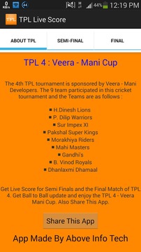 TPL Live Score游戏截图5