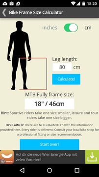 Bike Frame Size Calculator游戏截图4