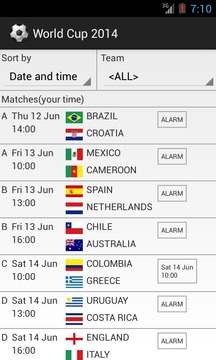 World Cup 2014 Schedule游戏截图1