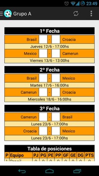 Fixture Mundial Brasil 2014游戏截图1