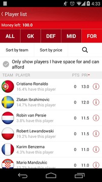 UEFA Euro Qualifiers Fantasy游戏截图2