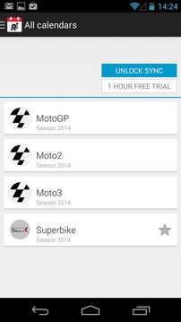 2014 Moto GP Race Calendar游戏截图1