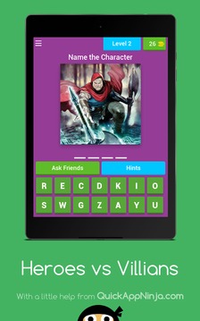 Heroes vs Villains - Trivia Game游戏截图2