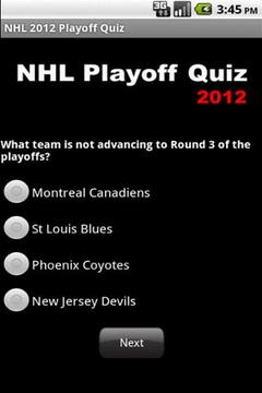 NHL Playoff Quiz 2012游戏截图2