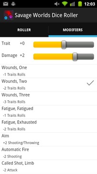 Savage Worlds Dice Roller游戏截图2