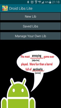 Droid Libs Lite游戏截图1