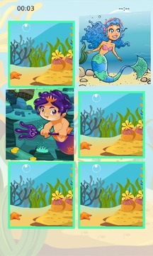 Little Mermaid Memory Puzzle游戏截图1
