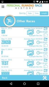 Personal Running Race History游戏截图3