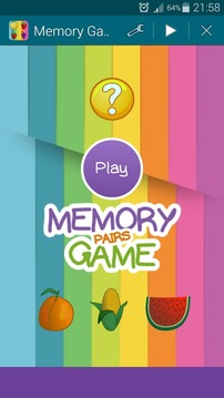 Foods, Memory Game (Pairs)游戏截图1