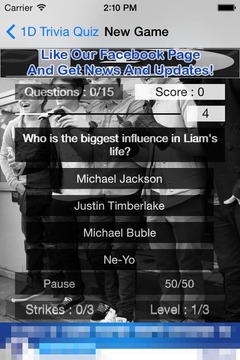 1D - One Direction Trivia Quiz游戏截图1