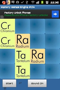 Memory game- Chemical Elements游戏截图2