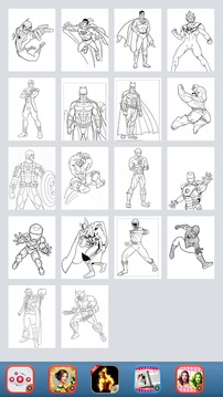 Kids Coloring Games: Superhero Book Pages游戏截图1