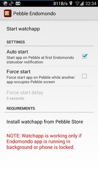 Pebble Endomondo (Unofficial)游戏截图1