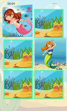 Little Mermaid Memory Puzzle游戏截图2