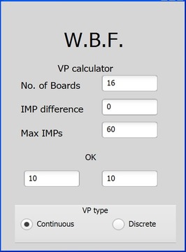 WBF VP scale calculator游戏截图2