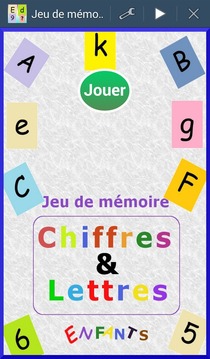 Mémoire chiffre-lettre enfants游戏截图1