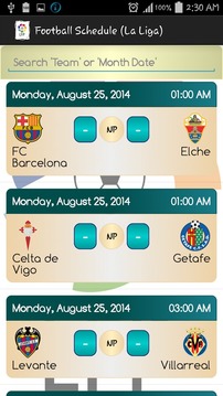 Football Schedule (Liga BBVA)游戏截图3