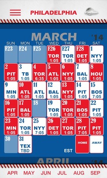 Baseball Pocket Sked- Phillies游戏截图1