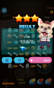 French Bulldog Food Match 3游戏截图1