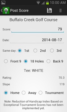 Golf Handicap Calculator Free游戏截图2
