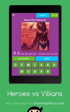 Heroes vs Villains - Trivia Game游戏截图3