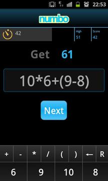 Numbo Arithmetic Mental Game游戏截图2